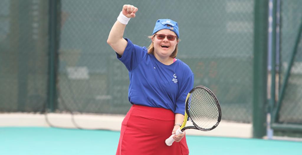 Sanna Sepponen fick silver i tennis i Special Olympics.