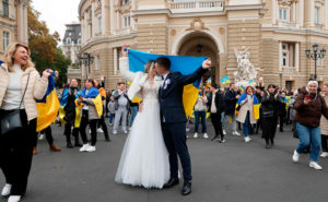 Brudpar i Odessa.