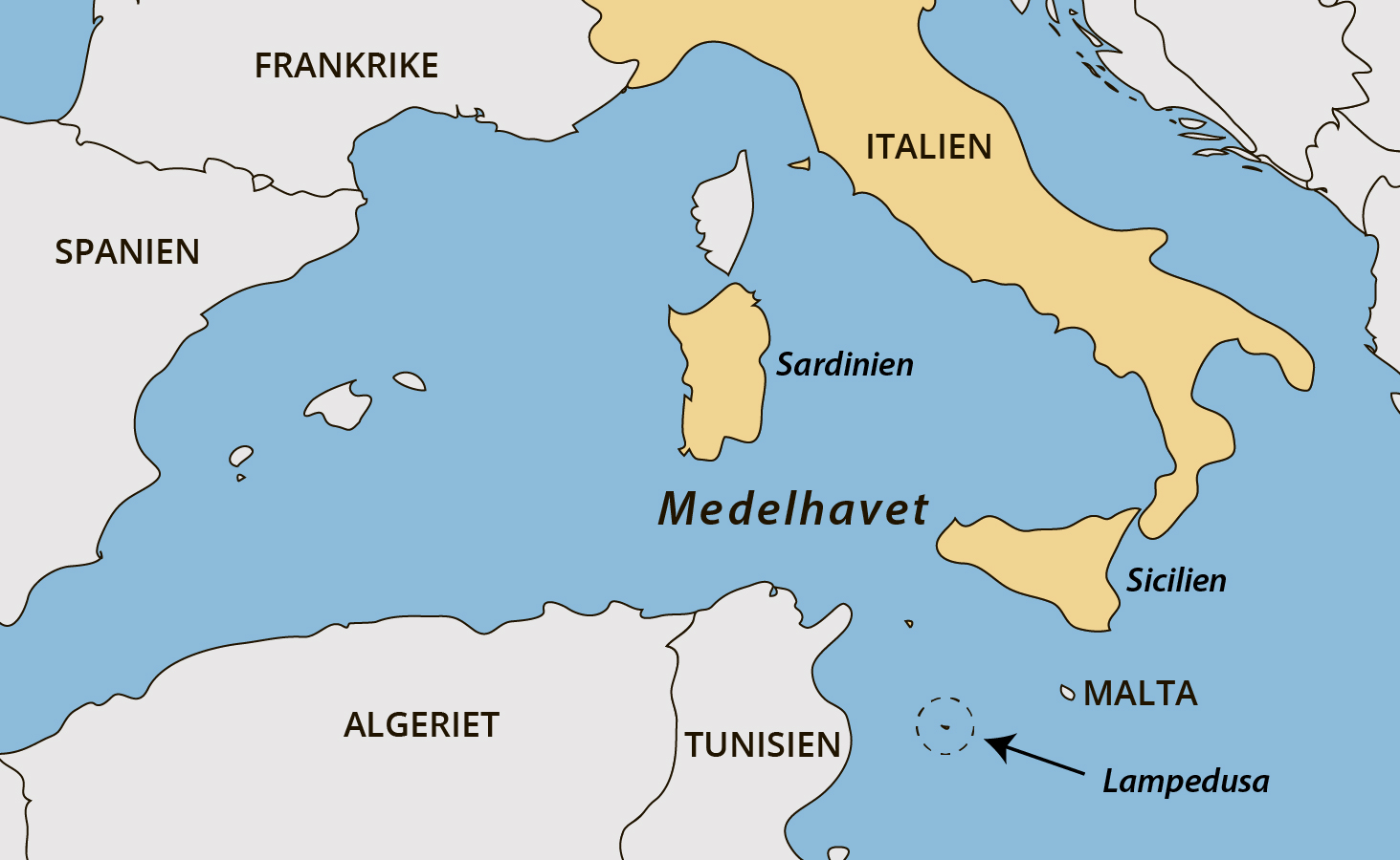 Lampedusa karta.