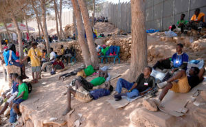 Migranter på Lampedusa.