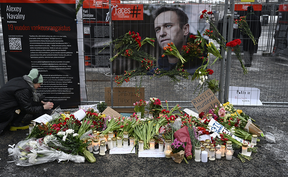 blommor för Navalnyj.