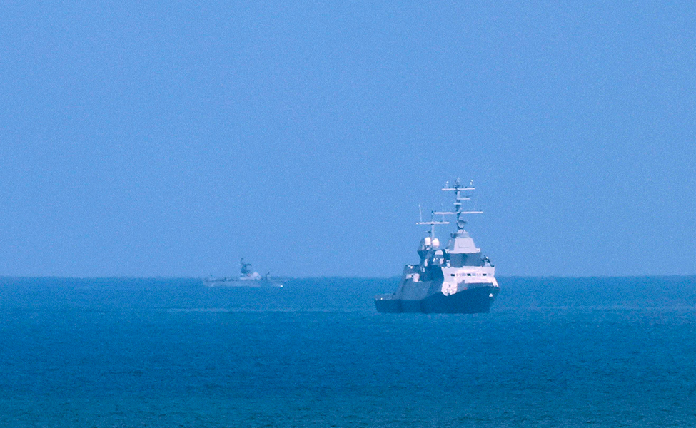 Ett israeliskt stridsfartyg på havet.