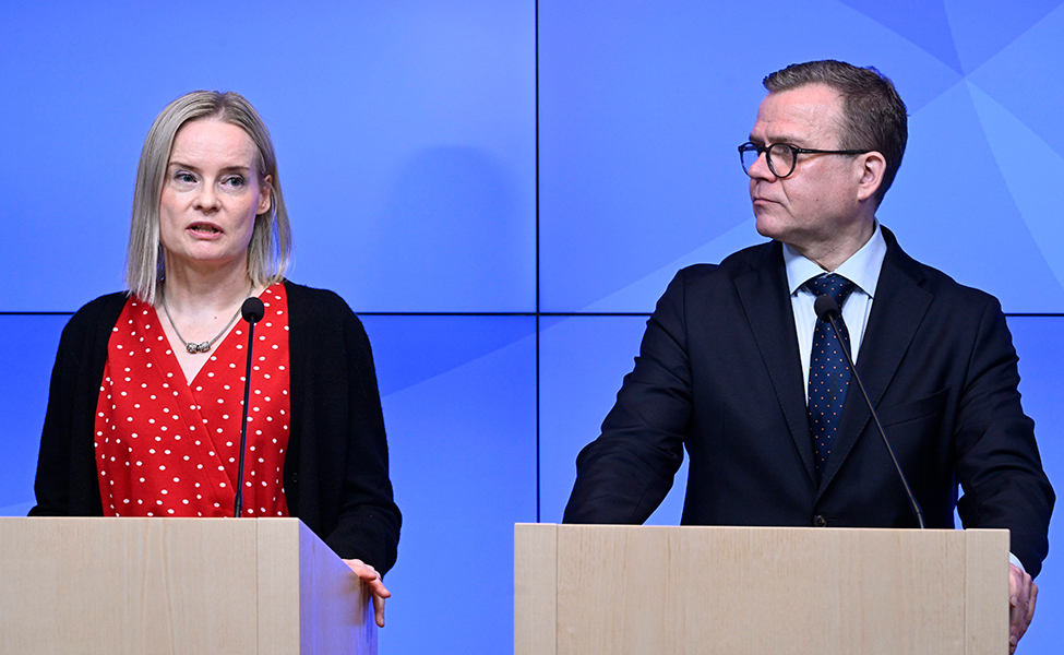 Finansminister Riikka Purra och statsminister Petteri Orpo.