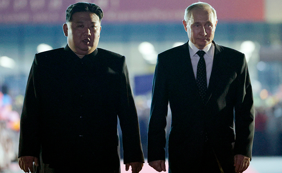 Kim Jong-un och Vladimir Putin.