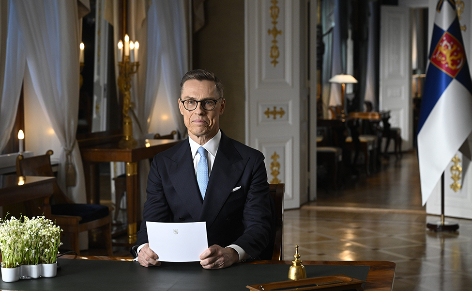 President Stubb håller tal.