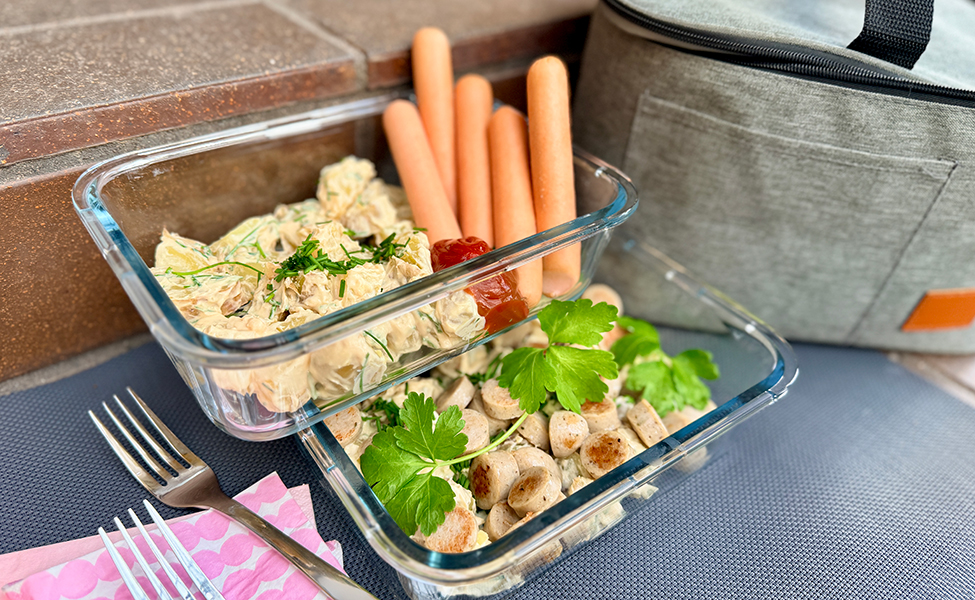 potatissallad och korv