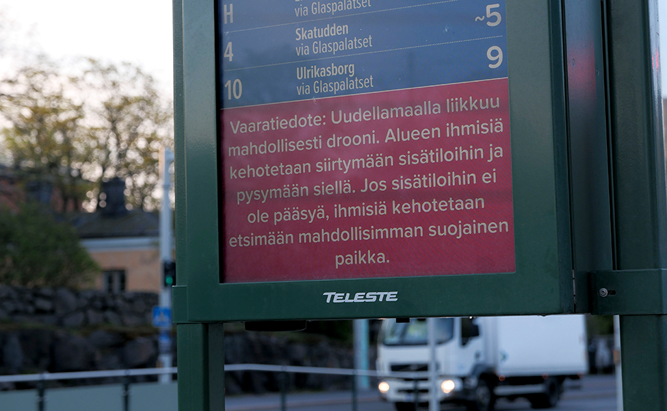 varningsmeddelande på bildskärm